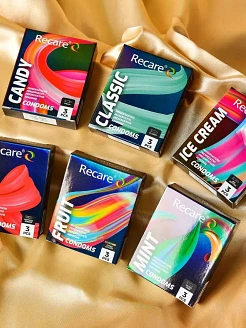 Презервативи Holographic Recare Ultra Thin Mint Condoms 3шт, ультратонкі, аромат: м'ята