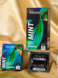 Презервативи Holographic Recare Ultra Thin Mint Condoms 3шт, ультратонкі, аромат: м'ята