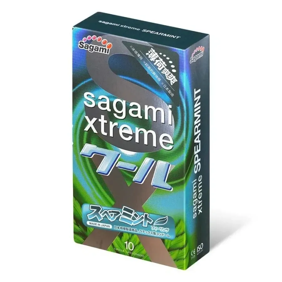 Латексні презервативи Sagami Xtreme Mint з ароматом м’яти