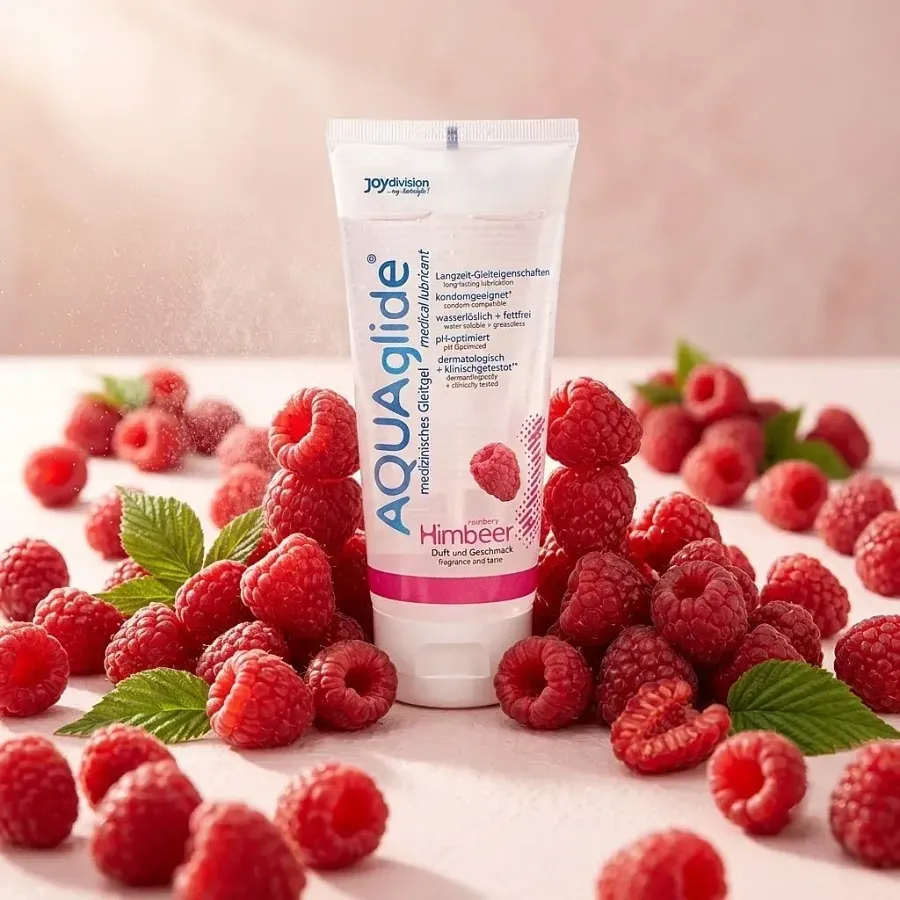 Лубрикант AQUAglide Raspberry на водній основі зі смаком малини, 100 мл