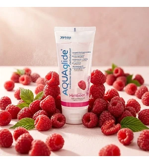 Лубрикант AQUAglide Raspberry на водній основі зі смаком малини, 100 мл