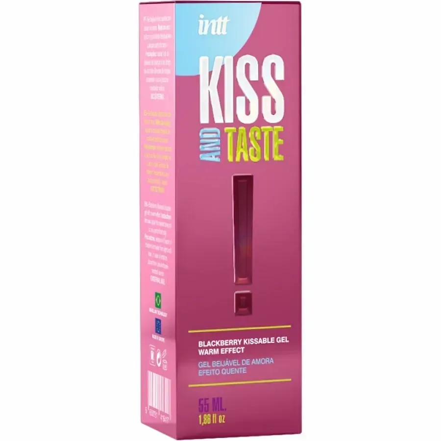 Їстівний зігрівальний лубрикант INTT Kiss and Taste Blackberry зі смаком ожини, 55 мл