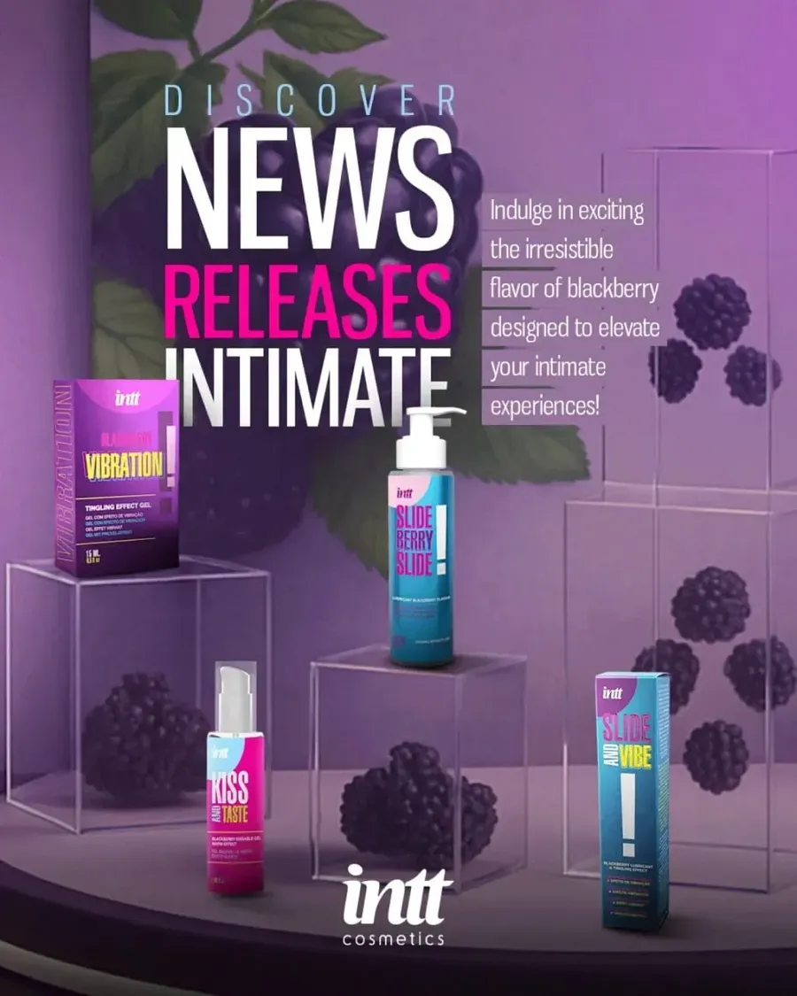 Їстівний зігрівальний лубрикант INTT Kiss and Taste Blackberry зі смаком ожини, 55 мл