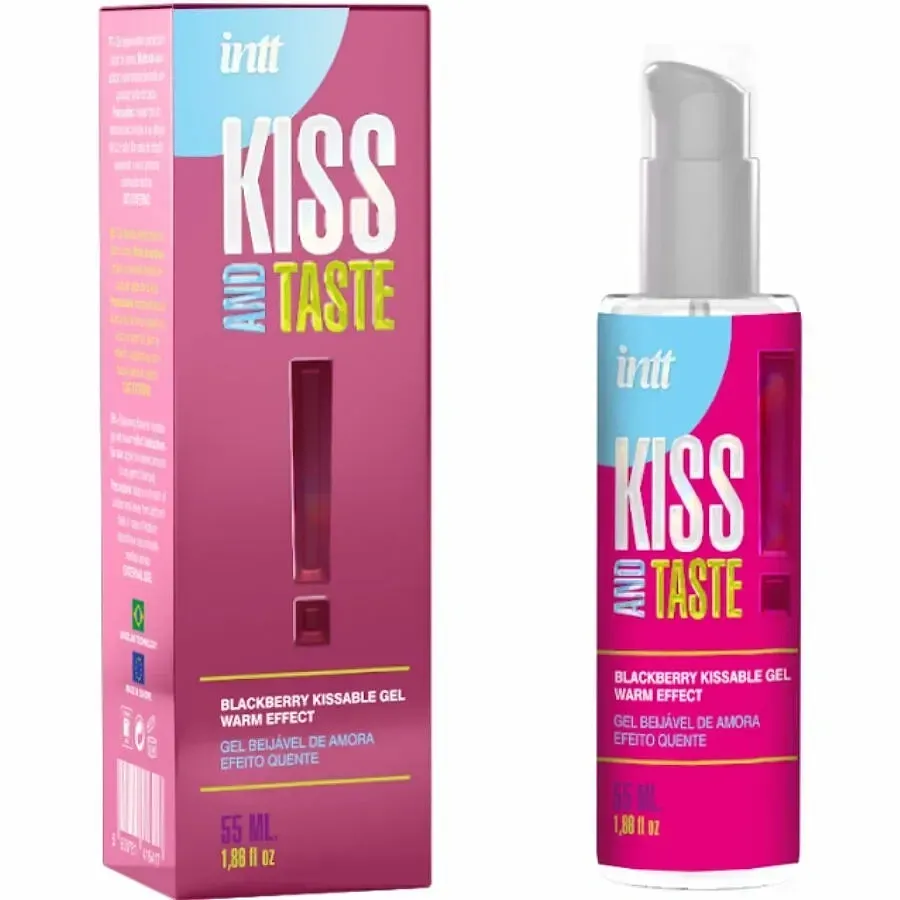Їстівний зігрівальний лубрикант INTT Kiss and Taste Blackberry зі смаком ожини, 55 мл