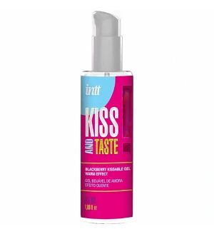 Їстівний зігрівальний лубрикант INTT Kiss and Taste Blackberry зі смаком ожини, 55 мл