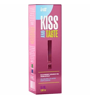 Їстівний зігрівальний лубрикант INTT Kiss and Taste Blackberry зі смаком ожини, 55 мл