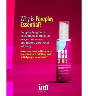 Їстівний зігрівальний лубрикант INTT Kiss and Taste Blackberry зі смаком ожини, 55 мл
