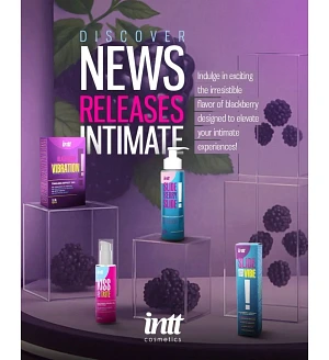 Їстівний зігрівальний лубрикант INTT Kiss and Taste Blackberry зі смаком ожини, 55 мл