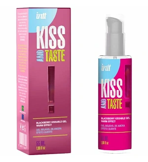 Їстівний зігрівальний лубрикант INTT Kiss and Taste Blackberry зі смаком ожини, 55 мл