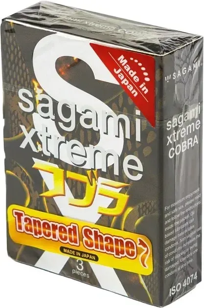 Супертонкі латексні презервативи Sagami Xtreme Cobra, 3 шт.