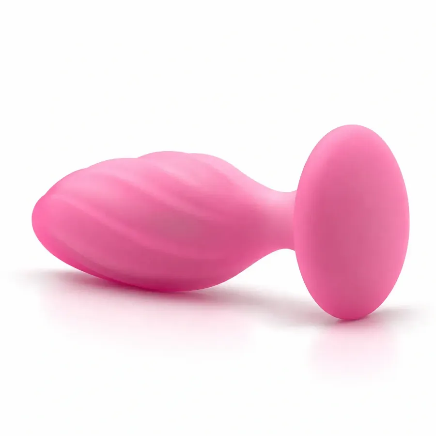 Анальна вібропробка з керуванням через застосунок, суперм’яка UNIVIBE Marshmallow Bloom, рожева.