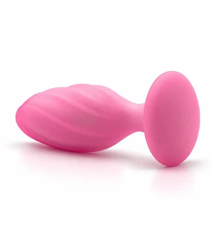 Анальна вібропробка з керуванням через застосунок, суперм’яка UNIVIBE Marshmallow Bloom, рожева.