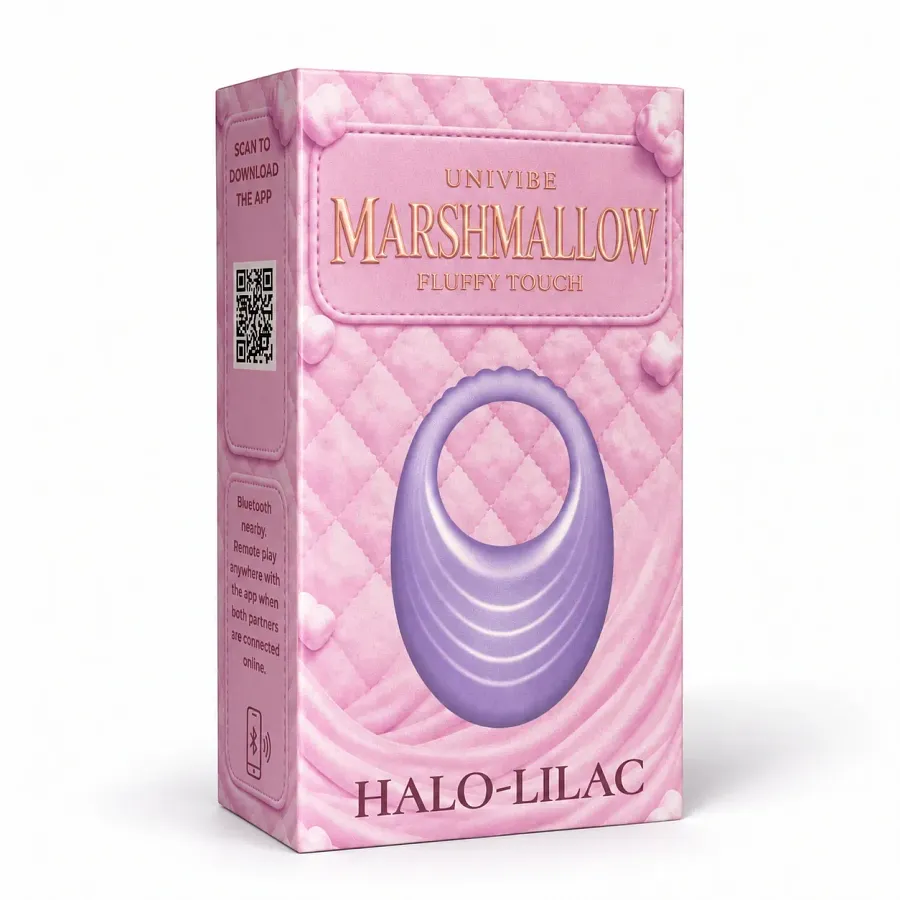 Віброкільце UNIVIBE Halo Lilac з керуванням через застосунок, 9 режимів вібрації, фіолетове.