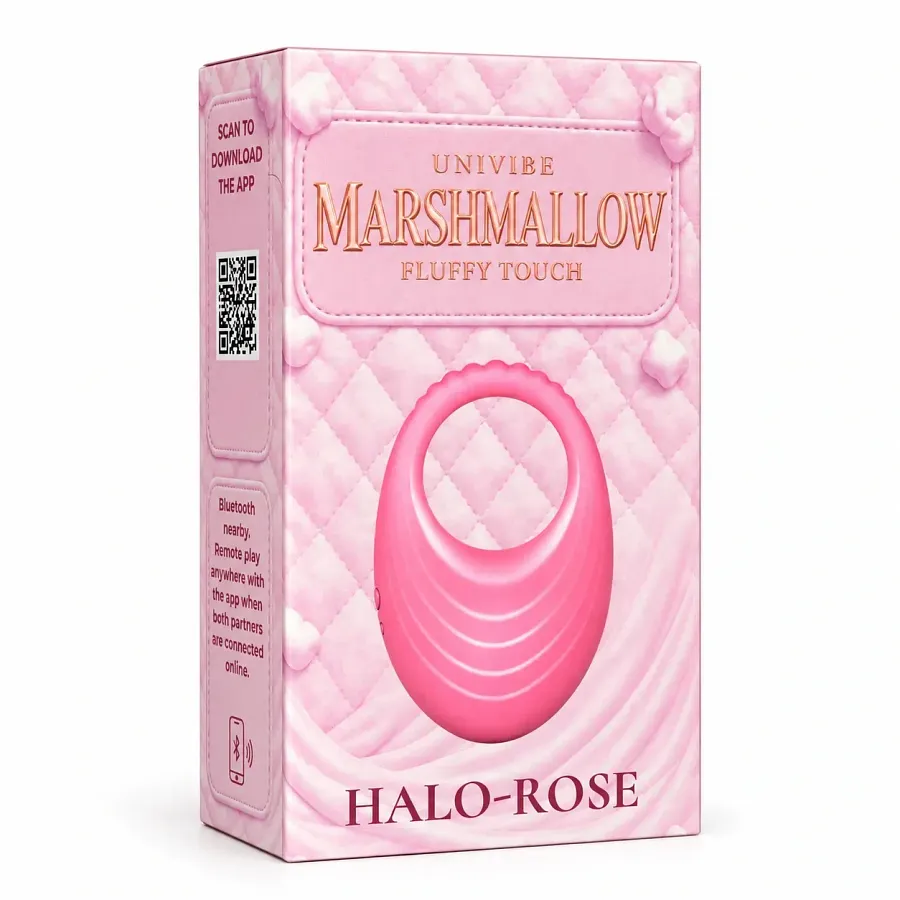Віброкільце з керуванням через застосунок UNIVIBE Halo Rose, рожеве, 8,57 × 5,65 × 3,79 см.