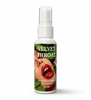 Спрей для глибокого мінету WOW Velvet Throat зі смаком м’яти, 50 мл.