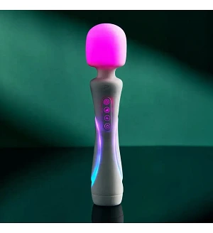 Мікрофон-вібратор із RGB-підсвічуванням і керуванням через застосунок Illumination The Wand, білий, 24,8 × 5,1 см.