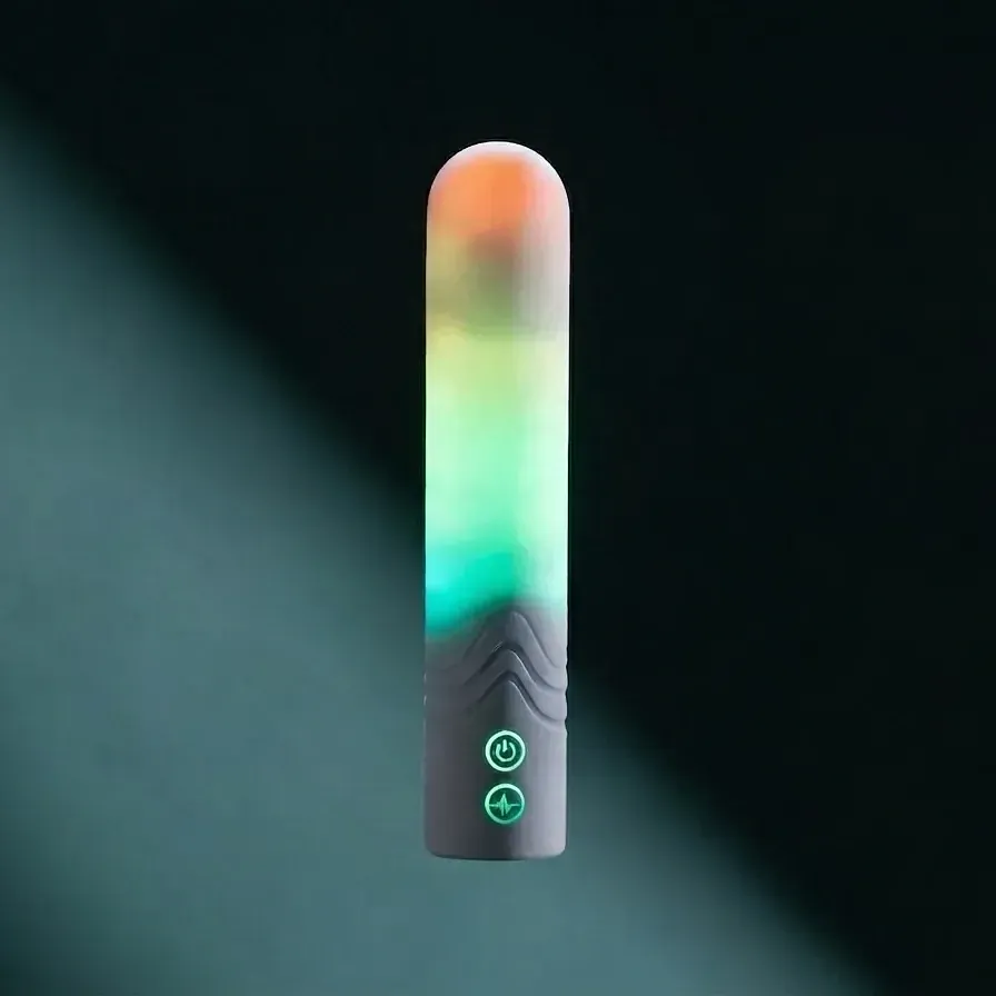 Віброкуля з RGB-підсвічуванням і керуванням через застосунок Illumination The Bullet, біла, 9,7 × 2,8 см.