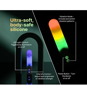 Віброкуля з RGB-підсвічуванням і керуванням через застосунок Illumination The Bullet, біла, 9,7 × 2,8 см.