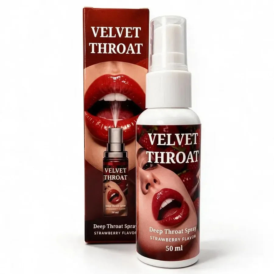 Спрей для глибокого мінету WOW Velvet Throat зі смаком полуниці, 50 мл.