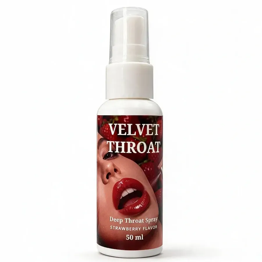 Спрей для глибокого мінету WOW Velvet Throat зі смаком полуниці, 50 мл.