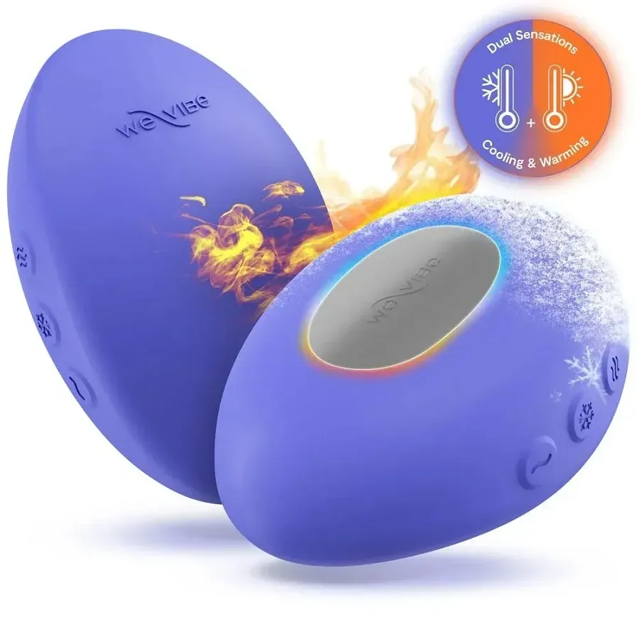 Кліторальний вібратор We-Vibe Temp Lavender Blue з функцією нагрівання та охолодження, синій.