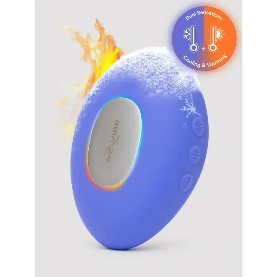 Кліторальний вібратор We-Vibe Temp Lavender Blue з функцією нагрівання та охолодження, синій.