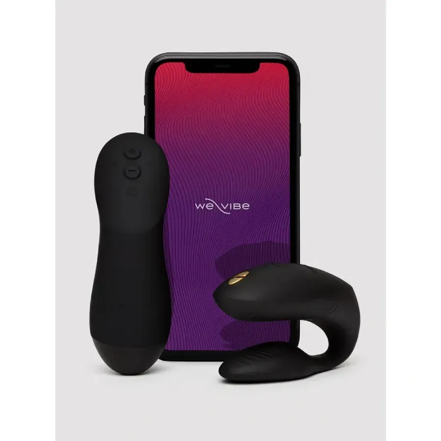 Вібратор для пар We-Vibe Chorus Pro Satin Black із пультом керування та застосунком, чорний.