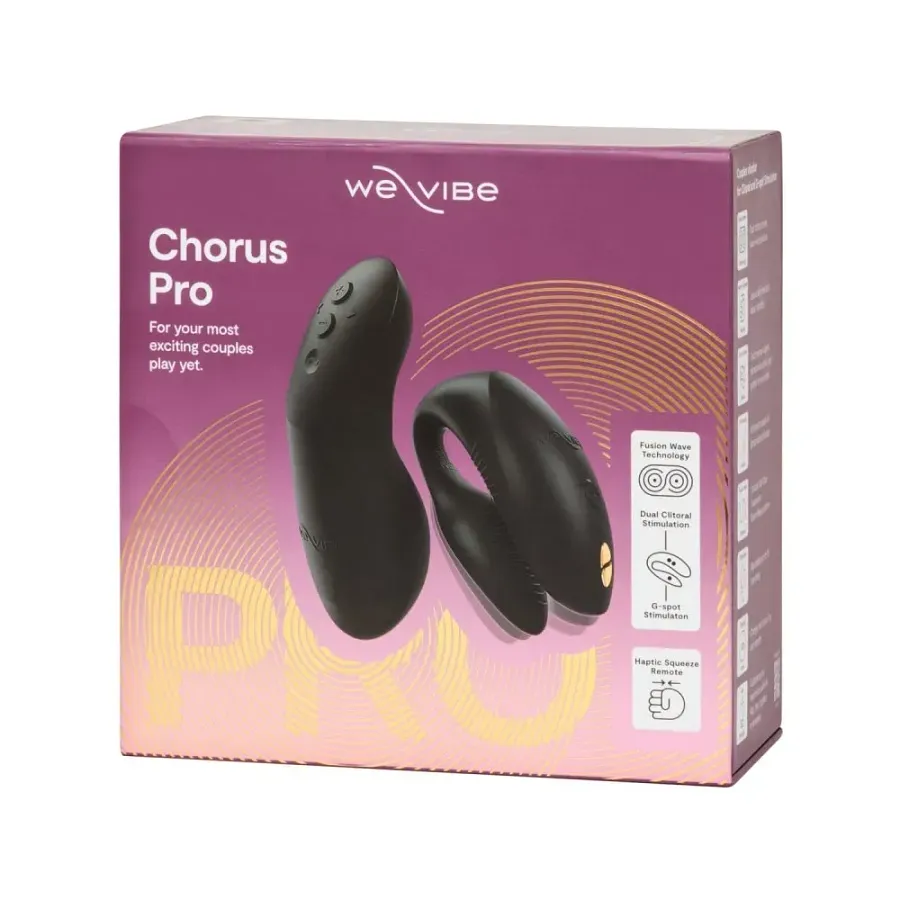 Вібратор для пар We-Vibe Chorus Pro Satin Black із пультом керування та застосунком, чорний.
