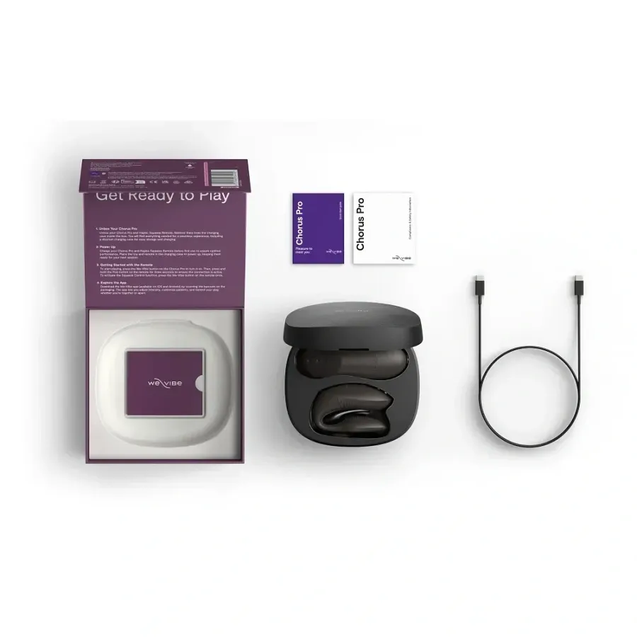 Вібратор для пар We-Vibe Chorus Pro Satin Black із пультом керування та застосунком, чорний.