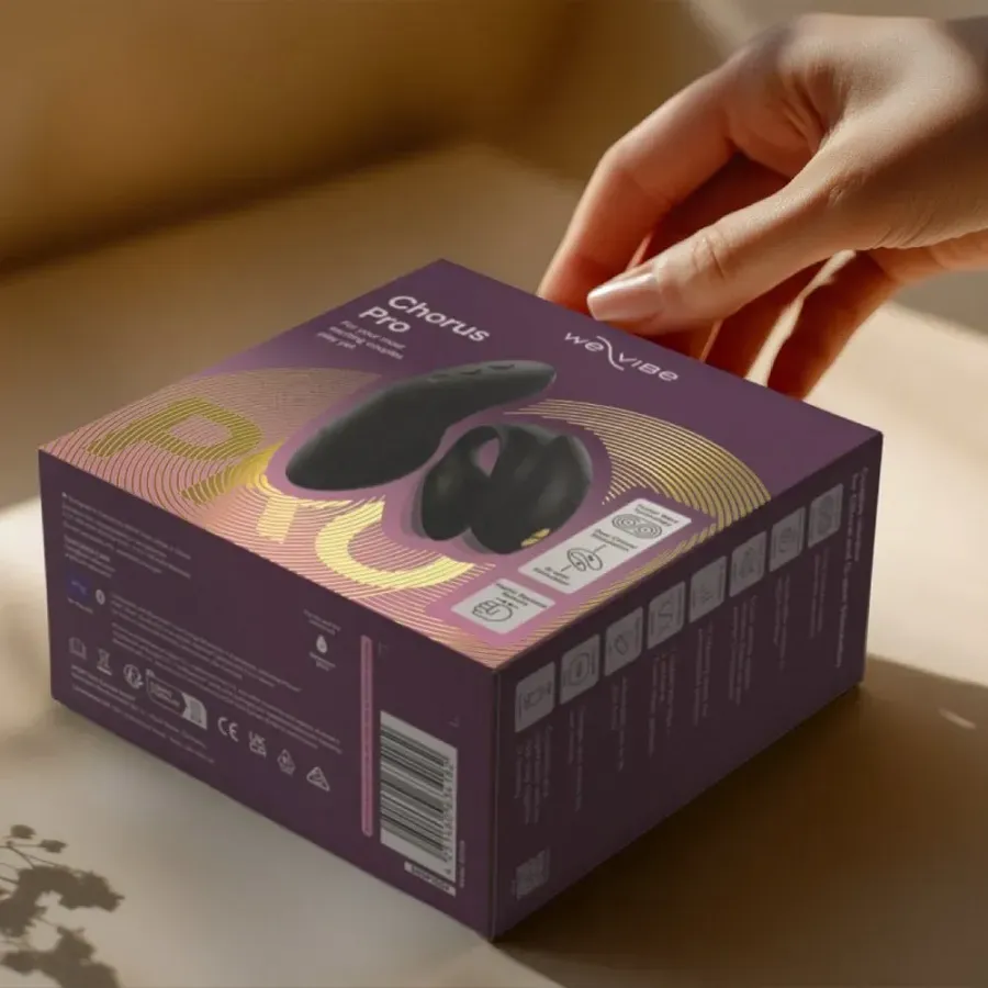 Вібратор для пар We-Vibe Chorus Pro Satin Black із пультом керування та застосунком, чорний.