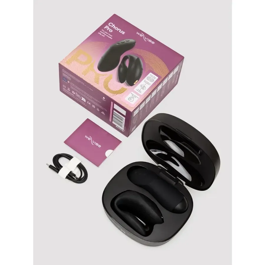 Вібратор для пар We-Vibe Chorus Pro Satin Black із пультом керування та застосунком, чорний.