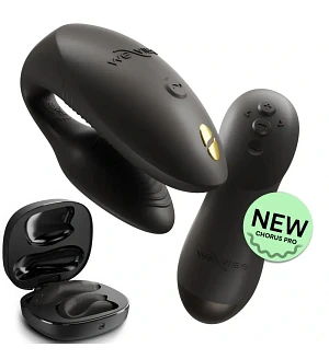 Вібратор для пар We-Vibe Chorus Pro Satin Black із пультом керування та застосунком, чорний.