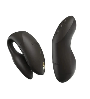 Вібратор для пар We-Vibe Chorus Pro Satin Black із пультом керування та застосунком, чорний.