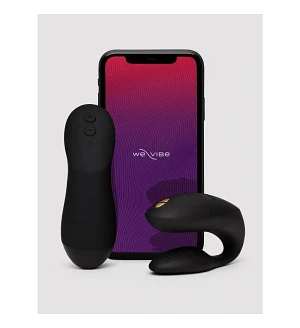 Вібратор для пар We-Vibe Chorus Pro Satin Black із пультом керування та застосунком, чорний.