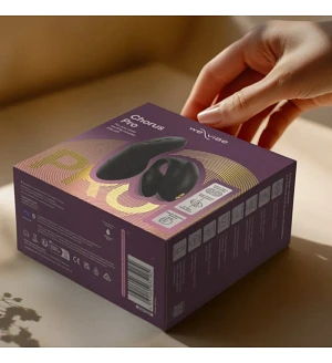 Вібратор для пар We-Vibe Chorus Pro Satin Black із пультом керування та застосунком, чорний.