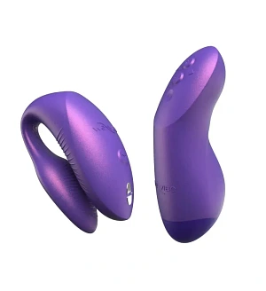 Вібратор для пар We-Vibe Chorus Pro Cosmic Purple з пультом керування та застосунком, фіолетовий.