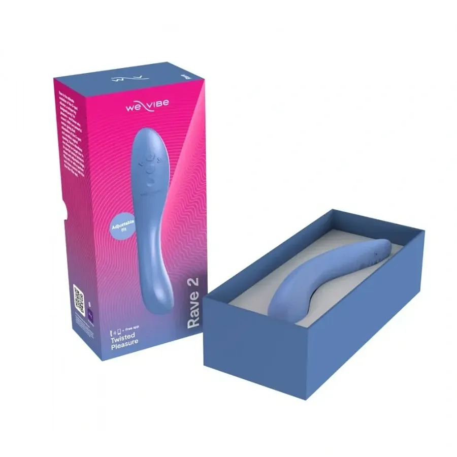 Вібратор для точки G We-Vibe Rave 2, силіконовий, синій, 19,3 × 3 см.