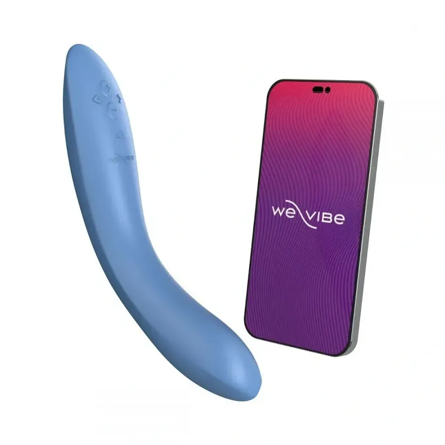 Вібратор для точки G We-Vibe Rave 2, силіконовий, синій, 19,3 × 3 см.