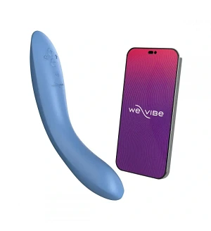 Вібратор для точки G We-Vibe Rave 2, силіконовий, синій, 19,3 × 3 см.