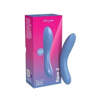 Вібратор для точки G We-Vibe Rave 2, силіконовий, синій, 19,3 × 3 см.