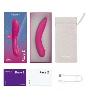 Вібратор для точки G We-Vibe Rave 2, силіконовий, рожевий, 19,3 × 3 см.