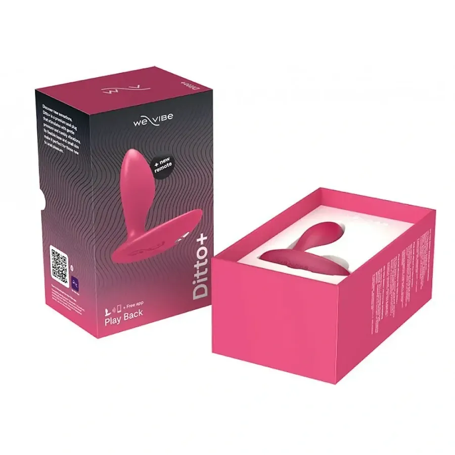 Анальна пробка з вібрацією We-Vibe Ditto+ Cosmic Pink із пультом керування та керуванням зі смартфона.