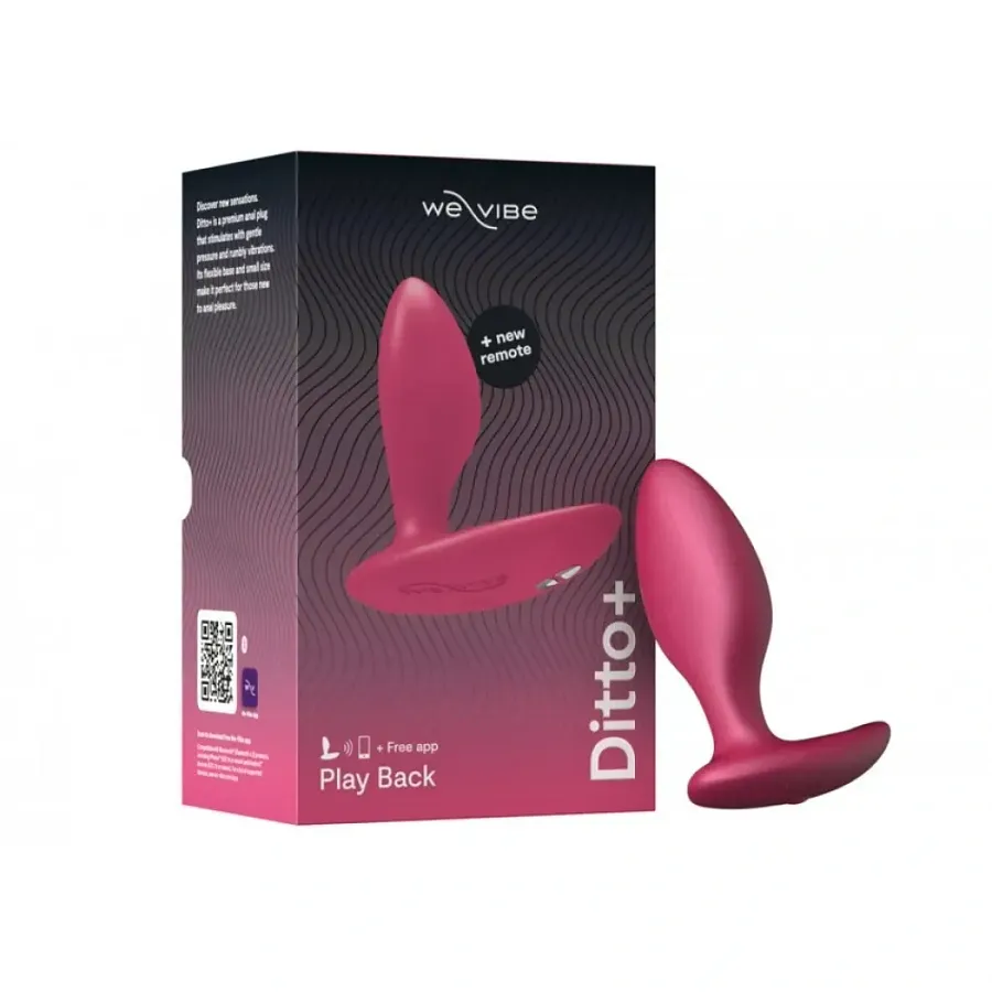 Анальна пробка з вібрацією We-Vibe Ditto+ Cosmic Pink із пультом керування та керуванням зі смартфона.