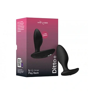 Анальна пробка з вібрацією We-Vibe Ditto+ Satin Black із пультом керування та керуванням зі смартфона.