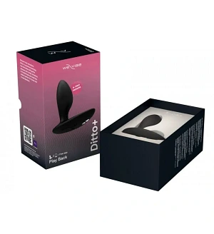 Анальна пробка з вібрацією We-Vibe Ditto+ Satin Black із пультом керування та керуванням зі смартфона.
