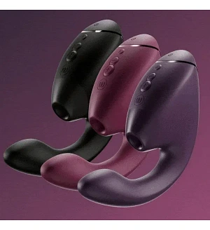 Українською: Вакуумний вібратор-стимулятор Womanizer Next Duo Dark Purple для точки G, фіолетовий.