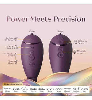 Українською: Вакуумний вібратор-стимулятор Womanizer Next Duo Dark Purple для точки G, фіолетовий.