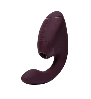 Українською: Вакуумний вібратор-стимулятор Womanizer Next Duo Dark Purple для точки G, фіолетовий.