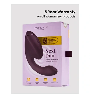 Українською: Вакуумний вібратор-стимулятор Womanizer Next Duo Dark Purple для точки G, фіолетовий.