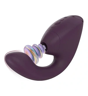 Українською: Вакуумний вібратор-стимулятор Womanizer Next Duo Dark Purple для точки G, фіолетовий.